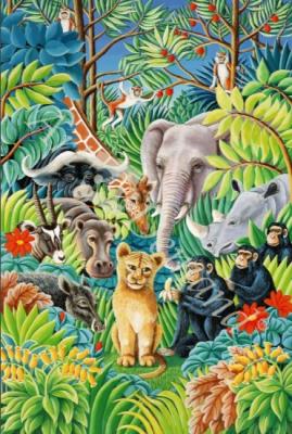 láminas y lienzos de  Jungle Party, 1993 (acrylic on paper)
