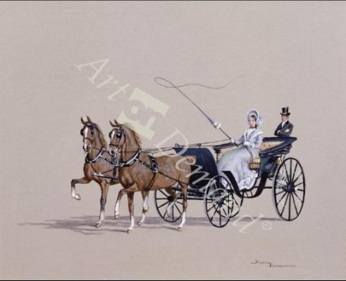 láminas y lienzos de  Park Phaeton, 1972 (gouache on paper)