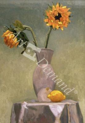 láminas y lienzos de  Sunflowers and Lemon (oil on canvas)