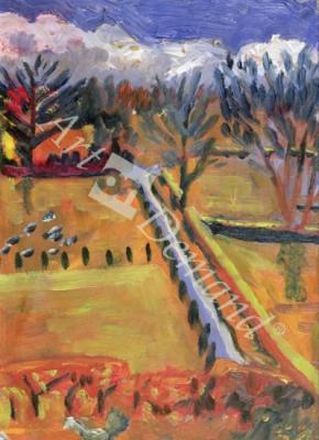 láminas y lienzos de  Blue Road, Hereford, 1998 (oil on board)