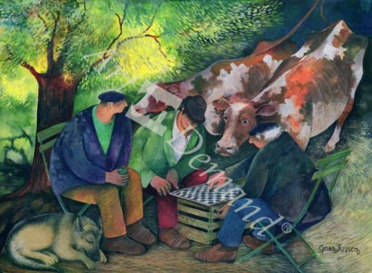 láminas y lienzos de  Cow Dealers (w/c and gouache on paper)