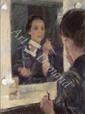 láminas y lienzos de  Before the Show (pastel on paper)