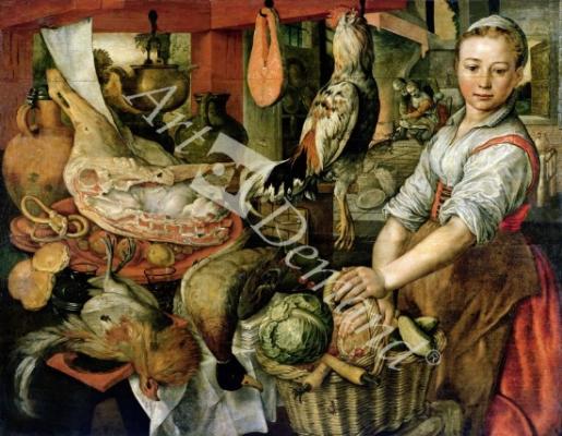 láminas y lienzos de  Kitchen Interior, 1566 (oil on panel)