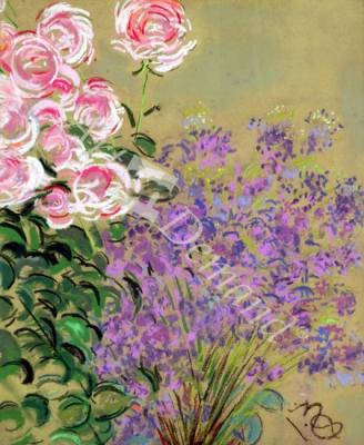 láminas y lienzos de  Flowers (pastel on paper)
