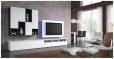 comedor moderno con panel TV