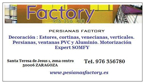 Tarjeta persianas Factory