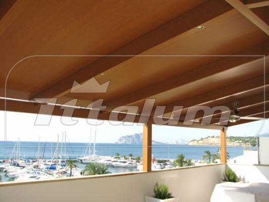 pergola aluminio color madera