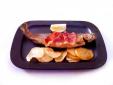 Estupendas bandejas para mantener los alimentos calientes aptas para fuego directo . 