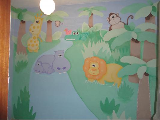 paredes de cuento en habitaciones de bebe y dormitorios infantiles