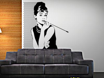 vinilo decoracion de pared audrey hepburn