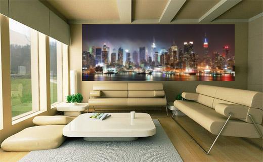 Salon con mural