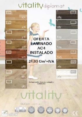 Oferta laminado AC4 instalado: 21EUR/m² +iva