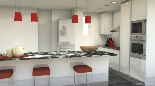 Cocina fórmica brillo