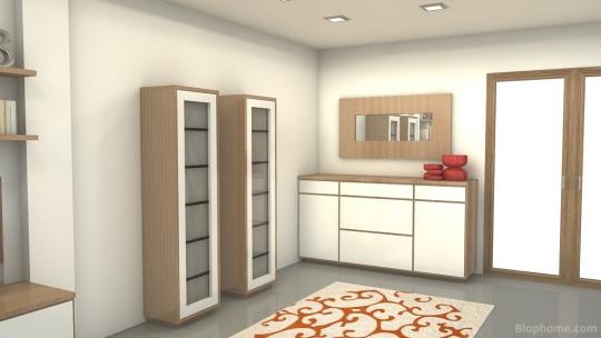 Conjunto de buffet y vitrinas