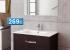 Mueble de 80 ctm, encimera lavabo integral en loza, extrafino, dos cajones con freno.Espejo. (Monoma
