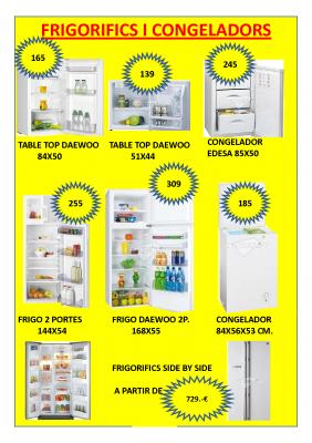 OFERTA FRIGORIFICOS Y CONGELADORES
