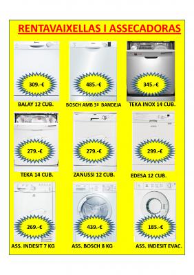 OFERTA LAVAVAJILLAS Y SECADORAS