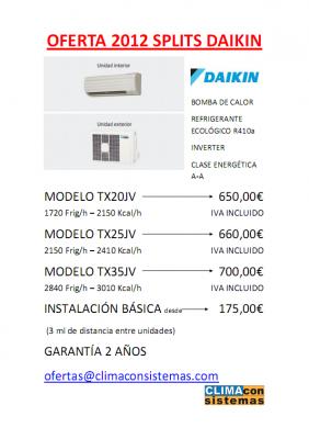 Ofertas Splits Daikin 2012