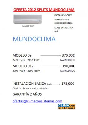 Ofertas Splits Mundoclima 2012