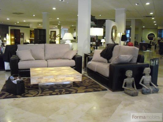 sofas combinados piel tela