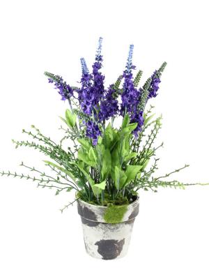Flores artificiales de calidad Flores lavanda artificial en maceta de barro Oasis Decor