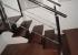 Escalera de inox con peldaños de madera