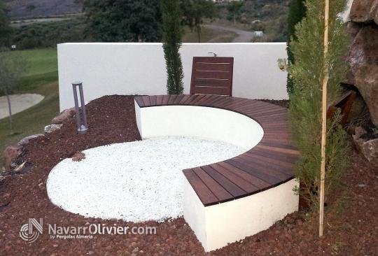 Banco een obra y madera