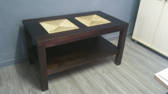 Mesa madera y enea