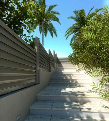 Valla de aluminio Angra V-Residens modelo Block