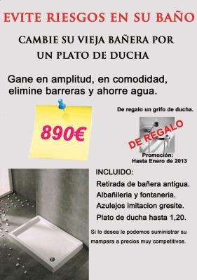 Oferta cambio bañera por plato ducha