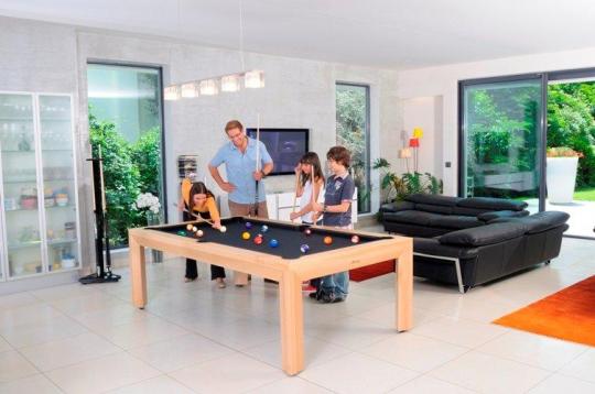 Mesa de billar convertible en mesa de comedor