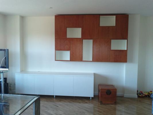 MUEBLES DE SALON , BLANCO Y CEREZO