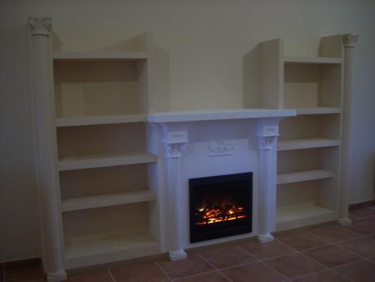 MUEBLE DE PLADUR, INCLUIDO CHIMENEA , TODO A MEDIDA.