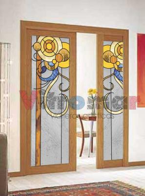 Vidrieras Puerta círculos vectoriales