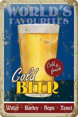 Placa metalica vintage Beer