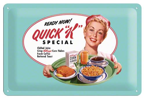Placa metalica vintage Kellogs