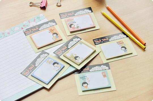 Set Post Its Cooky Girl 2 Kawaii