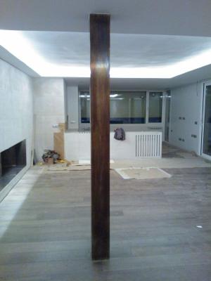 Forrado de columna en acero corten oxido