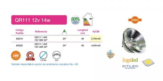 LED QR111 14W 12V