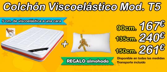 Colchón viscoelástico Mod T5 + REGALO Almohada Colchón viscoelástico Mod T5 + REGALO Almohada