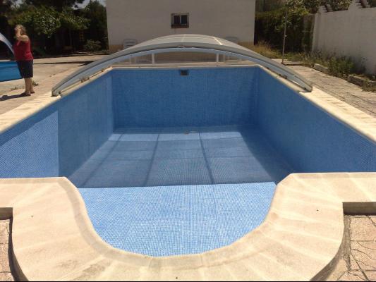 Piscina rehabilitada con lamina flexible de P.V.C