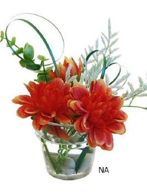 Flores artificiales oasis decor Centro vaso pequeño dalia artificial con agua solida