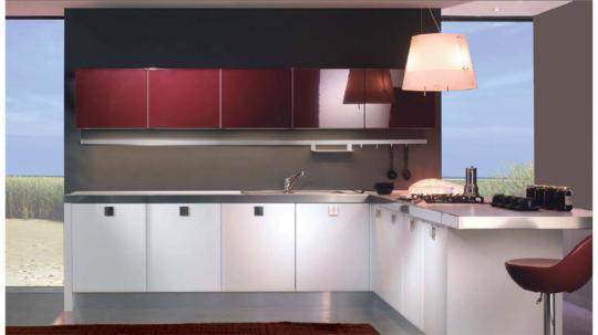 INNOVA LAMINADO BURDEOS-BLANCO BRILLO CANTOS ALUMINIO