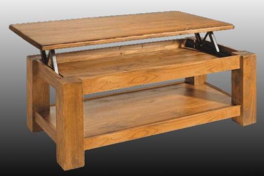 mesa centro madera elevable