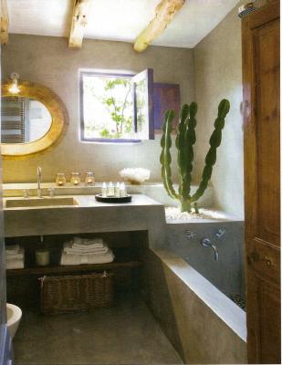 baño en cemento pulido
