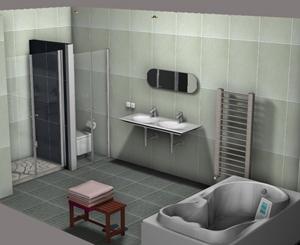 diseño baño en 3d