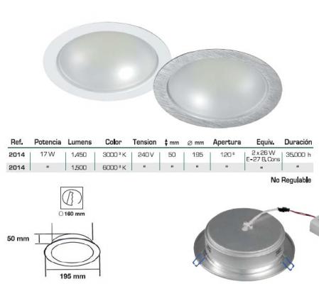 LED empotrable 17W