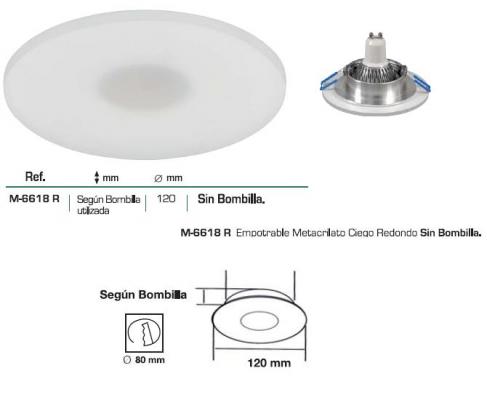 LED empotrable metacrilato redondo