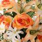 Todos los Santos. Ramo artificial flores camelias salmon con liliums 60 1 - La Llimona Todos los Santos. Ramo artificial flores camelias salmon con liliums 60 1 - La Llimona