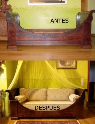 Reciclado cama Francesa siglo XIX en Canape